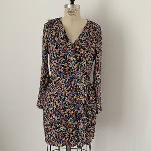 Veronica Beard Multi-Color Floral Wrap Dress